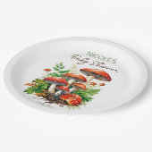 Pilze aus Wilden Wäldern Babydusche gedruckte Vorl Pappteller (Schrägansicht)