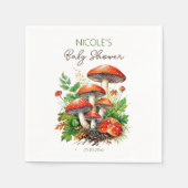 Pilze aus Wilden Wäldern Babydusche gedruckte Vorl Serviette (Vorderseite)