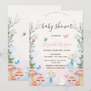 Pilze Baby Mäuse Blätter Baby Shower Einladung