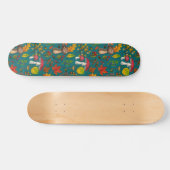 Pilze, Blätter, Nüsse und Beeren im Herbst auf bla Skateboard (Horizontal)