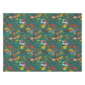 Pilze, Blätter, Nüsse und Beeren im Herbst auf bla Tischdecke (Vorderseite (Horizontal))