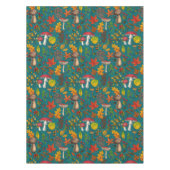 Pilze, Blätter, Nüsse und Beeren im Herbst auf bla Tischdecke (Vorderseite)