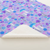 Pilze-Blume aus den 1970er Jahren Woodland Lila Bl Sherpadecke (3/4)