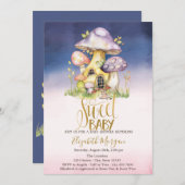 Pilze Blume Dots Ombre Babydusche Einladung (Vorne/Hinten)