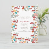 Pilze & Blumen Mitte Jahrhundert Geburtstagsparty Einladung (Stehend Vorderseite)