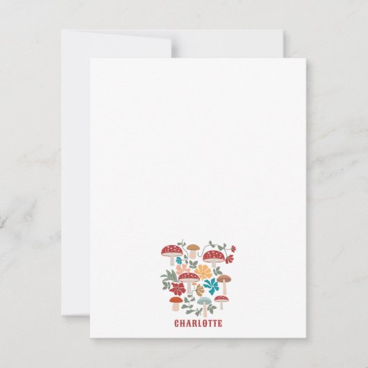 Pilze & Blumen Mitte Jahrhundert Moderner Individu Mitteilungskarte (Vorderseite)