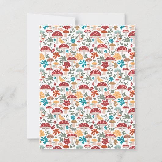 Pilze & Blumen Mitte Jahrhundert Moderner Individu Mitteilungskarte (Rückseite)