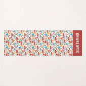 Pilze & Blumen Mitte Jahrhundert Moderner Individu Yogamatte (Vorderseite (Horizontal))