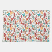 Pilze & Blumen Mitte Jahrhundert Modernes Muster Geschirrtuch (Horizontal)