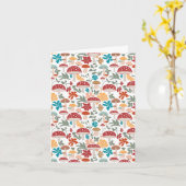 Pilze & Blumen Mitte Jahrhundert Modernes Muster Karte (Gelbe Blume)