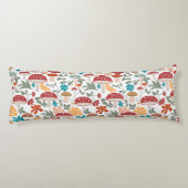 Pilze & Blumen Mitte Jahrhundert Modernes Muster Seitenschläferkissen (Rückseite)