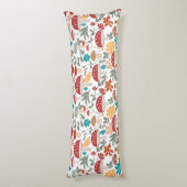 Pilze & Blumen Mitte Jahrhundert Modernes Muster Seitenschläferkissen (Rückseite (Vertikal))