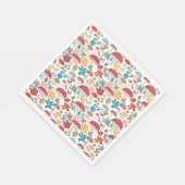 Pilze & Blumen Mitte Jahrhundert Modernes Muster Serviette (Ecke)