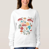 Pilze & Blumen Mitte Jahrhundert Modernes Muster Sweatshirt (Vorderseite)