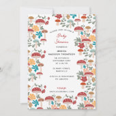 Pilze & Blumendusche Mitte des Jahrhunderts Einladung (Vorderseite)