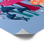 Pilze & Blumensträuße - Mondstein blau & gebrannt  Poster (Ecke)