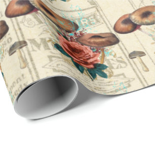 Pilze Braun Wald Antike Rosen Journal Geschenkpapier