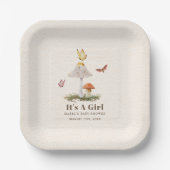Pilze Butterfisch Woodland Girl Babydusche P Pappteller (Vorderseite)