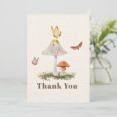 Pilze Butterflies Babydusche Dankeskarte (Stehend Vorderseite)