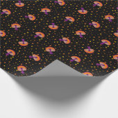 Pilze der Herbstmagie_schwarz Geschenkpapier (Ecke)