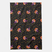 Pilze der Herbstmagie_schwarz Geschirrtuch (Vertikal)