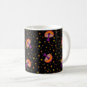 Pilze der Herbstmagie_schwarz Kaffeetasse (VorderseiteRechts)