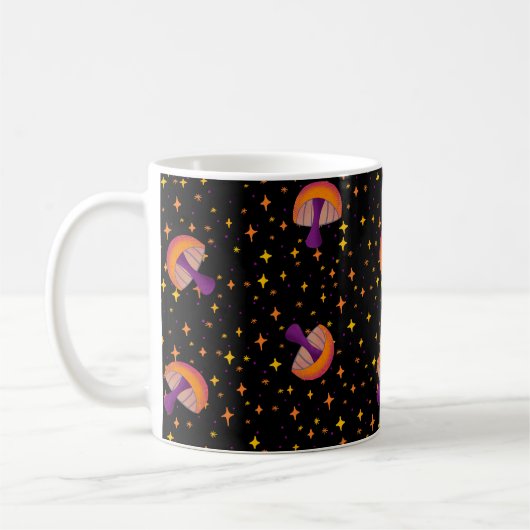 Pilze der Herbstmagie_schwarz Kaffeetasse (Links)