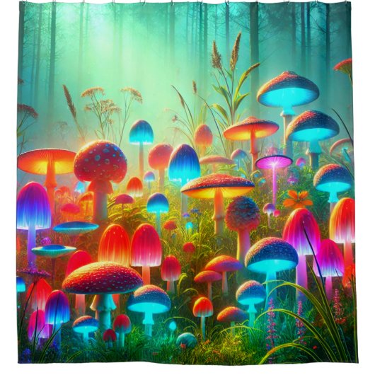 Pilze Duschvorhang (Vorderseite)