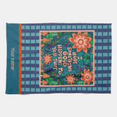 Pilze Etwas Gutes Zitat Name Kariert Stilvoll Geschirrtuch (Horizontal)