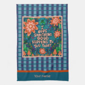 Pilze Etwas Gutes Zitat Name Kariert Stilvoll Geschirrtuch (Vertikal)