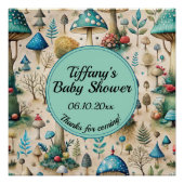 Pilze Fairyland Baby Dusche Begrüßungszeichen Poster (Vorderseite)