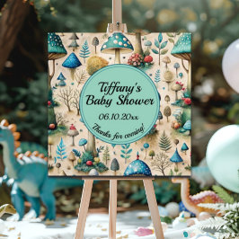 Pilze Fairyland Baby Dusche Begrüßungszeichen Poster