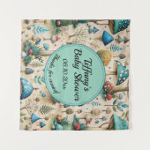 Pilze Fairyland Babydusche Begrüßung Hintergrund Wandteppich (Vorderseite (Horizontal))