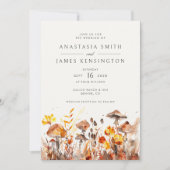 Pilze fallen wild lebende Blume Rust Wedding Einladung (Vorderseite)