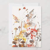 Pilze fallen wild lebende Blume Rust Wedding Einladung (Rückseite)
