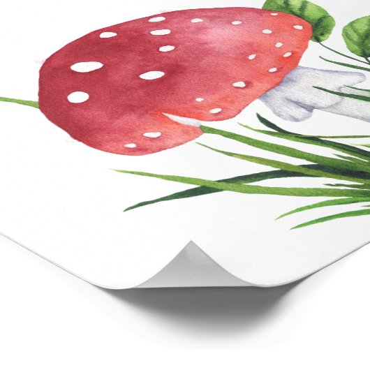 Pilze fliegen agarische Babydusche Favoriten Poster (Ecke)