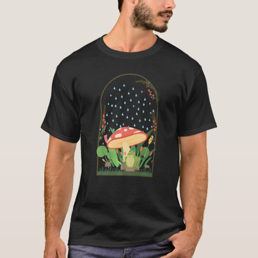 Pilze Frosch Naturecore Forestcore T-Shirt (Vorderseite)