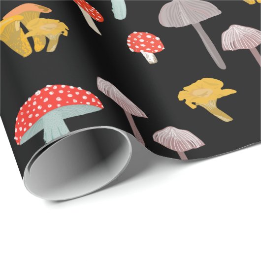 Pilze Geschenkpapier (Rolleneckpunkt)
