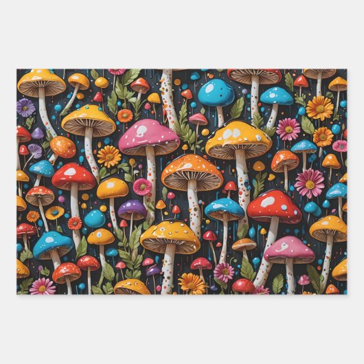 Pilze Geschenkpapier Set (Vorderseite 3)