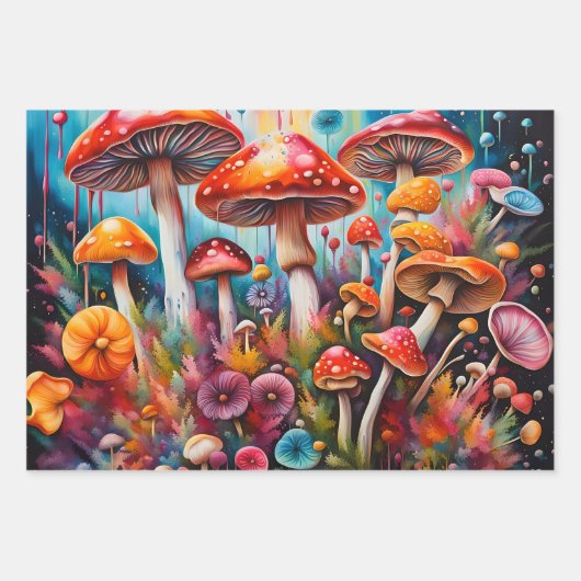 Pilze Geschenkpapier Set (Vorderseite 2)