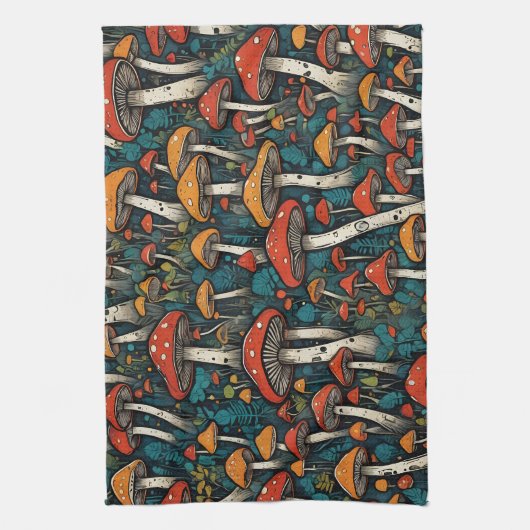 Pilze Geschirrtuch (Vertikal)