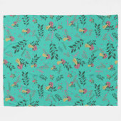 Pilze, Grünpflanzen und Blumenmuster Individuelle  Fleecedecke (Vorderseite (Horizontal))