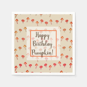 Pilze Happy Birthday Fall Art Papierservietten