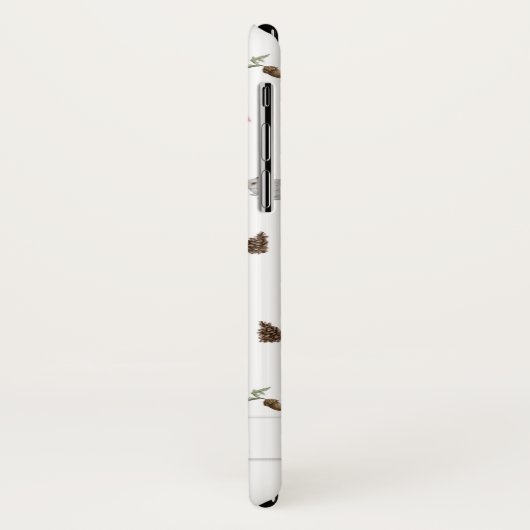 Pilze Herbstweiche Muster_weiß Case-Mate iPhone Hülle (Hinten/Links)