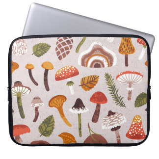 Pilze im Herbst, Blätter: Vintag wiederholen. Laptopschutzhülle