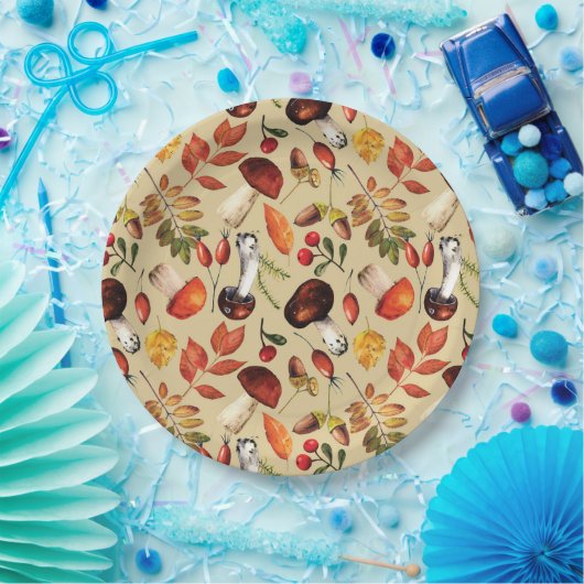 Pilze im Herbst Pappteller (Party)