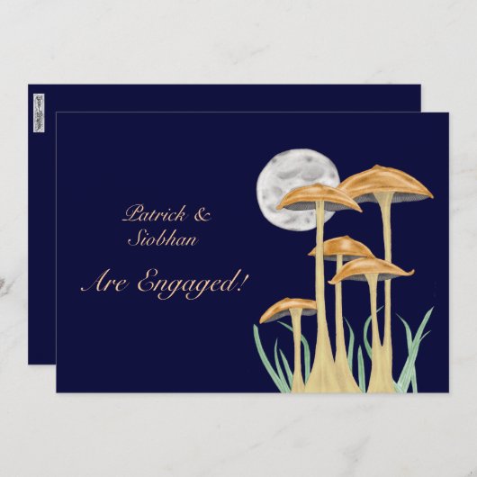 Pilze im Mondlicht Einladung (Vorne/Hinten)