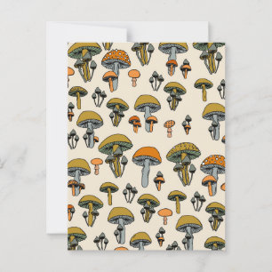Pilze im Vintage-Muster Postkarte
