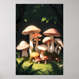 Pilze im Wald Poster