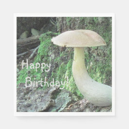 Pilze im Wald zum Geburtstag Serviette